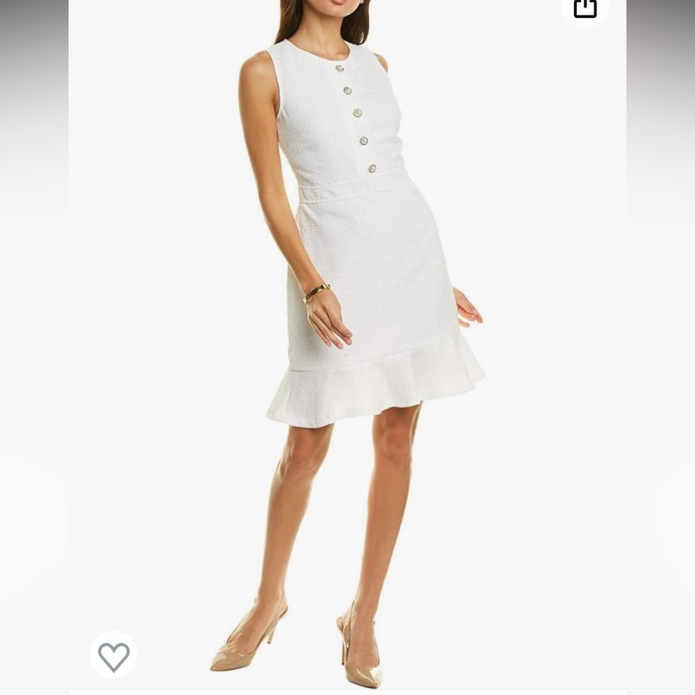 Karl Lagerfeld white tweed shift dress